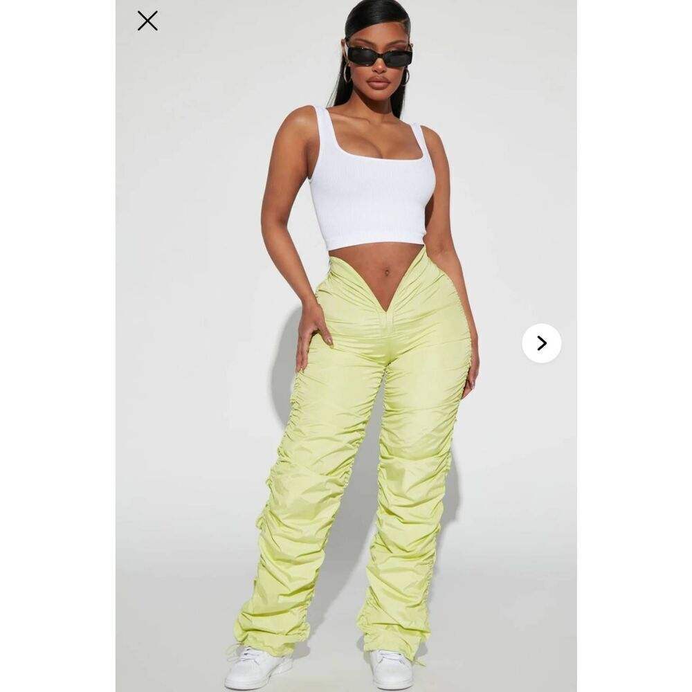 Fashion Nova Vein Ruched Parachute Pants